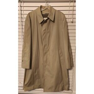 VTG London Fog Maincoats Trench Coat Sz 46 R Sherpa Faux Fur Lined Removable